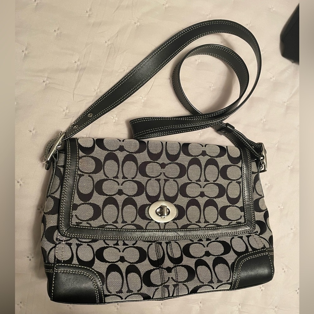 Coach Black Crossbody Bag with Signature Monogram